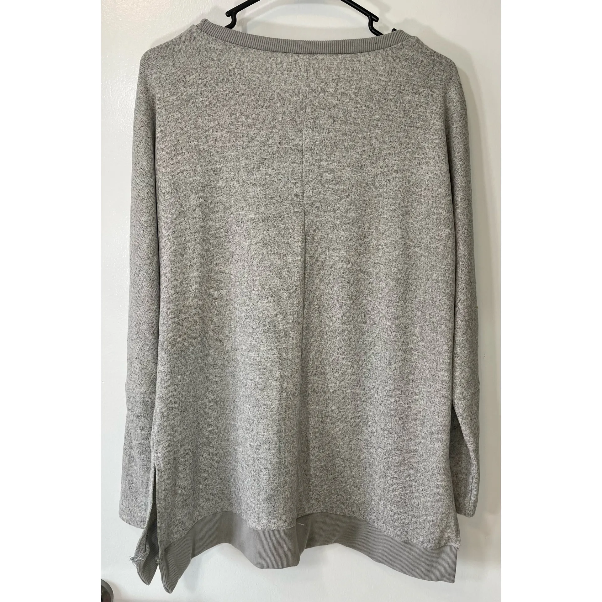 Heathered Grey Oversized Pullover Gray - Image 5