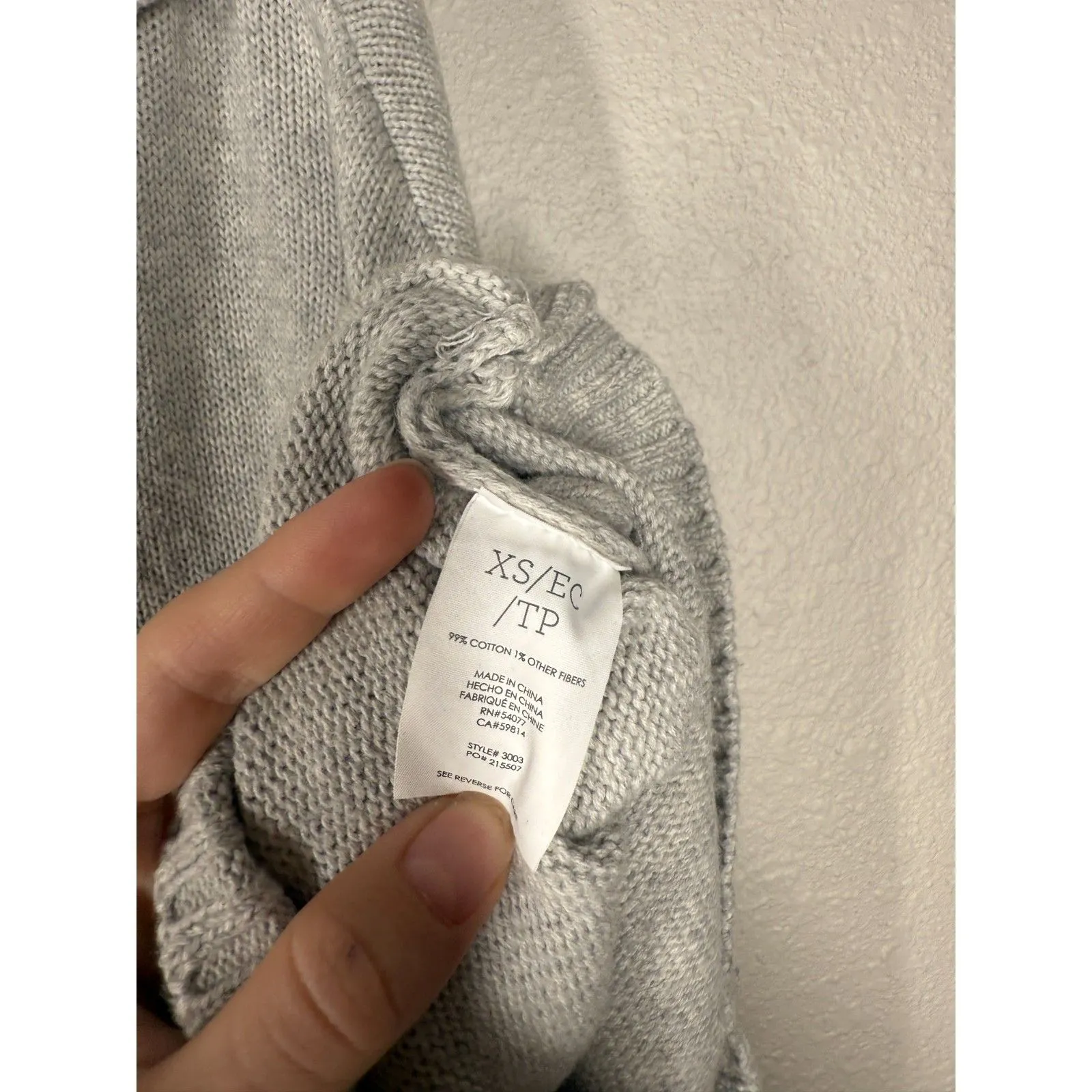 Cabi Gray Cable Knit Sweater Poncho Womens Sz XS Oversized Turtle Neck - Image 7