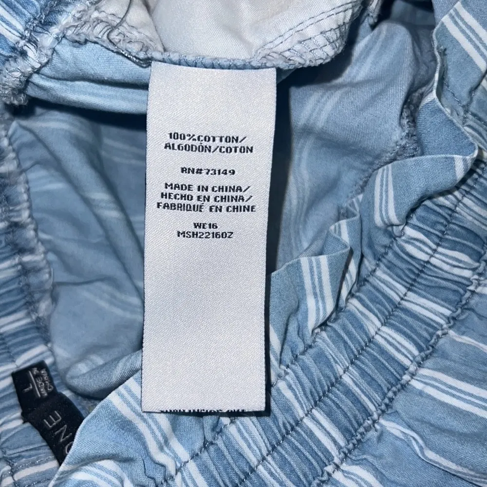 one 5 one Paperbag Waist Blue/White‎ Striped High Waisted Shorts Size Large - Image 4