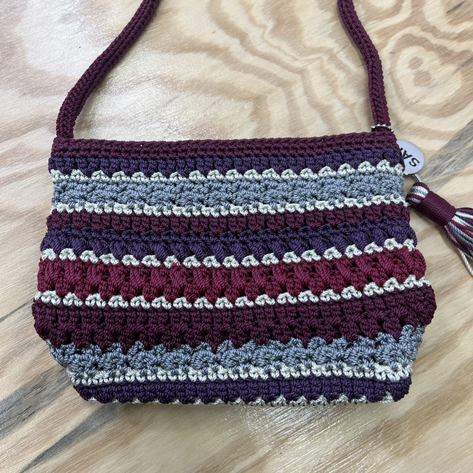 The Sak Crocheted Mini Bag Shoulder Purse Organizer Travel Small Boho - Image 3