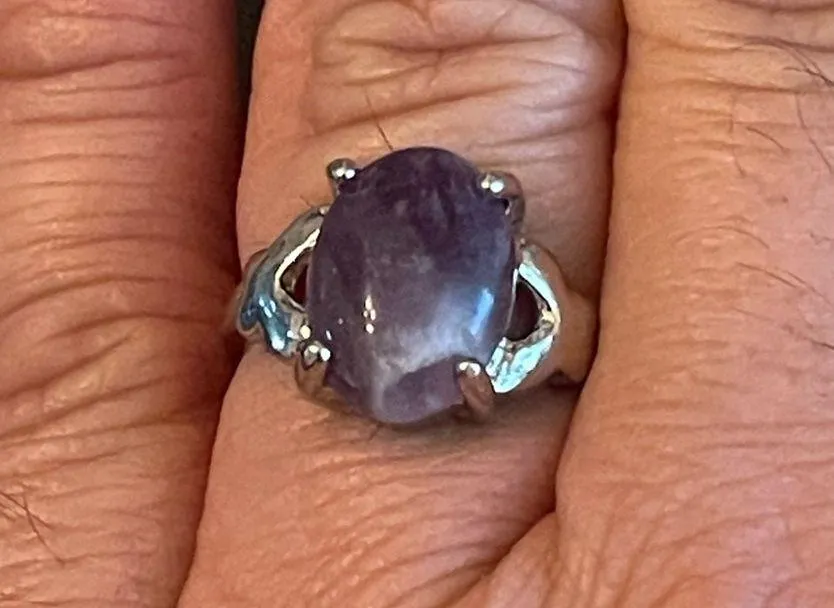 Amethyst Size 8.5 purple  S925 silver ring - Image 9