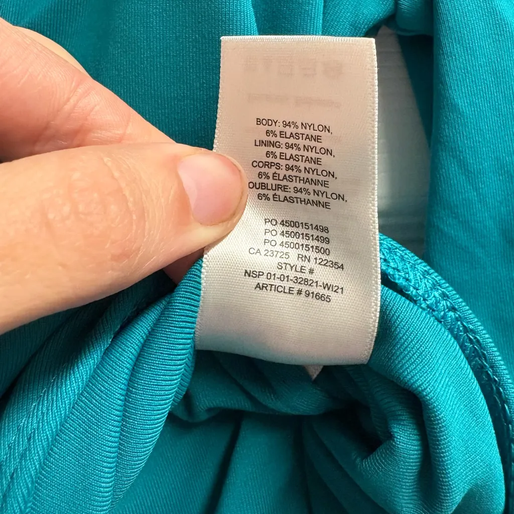 Babaton Aritzia  Contour V-Neck Teal Bodysuit Size Medium - Image 4