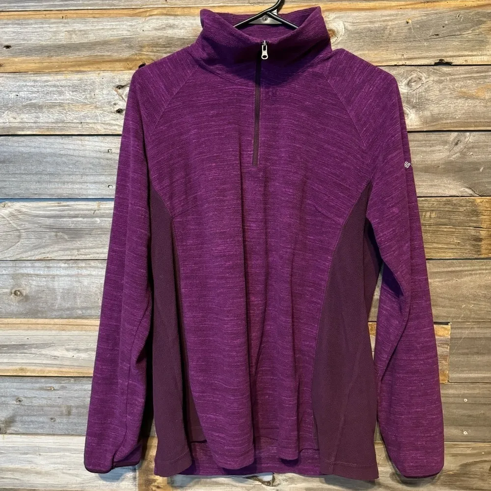 Columbia Women's Sweater Pullover Fleece Sweatshirt Purple Heather Plum Size XL - Image 2