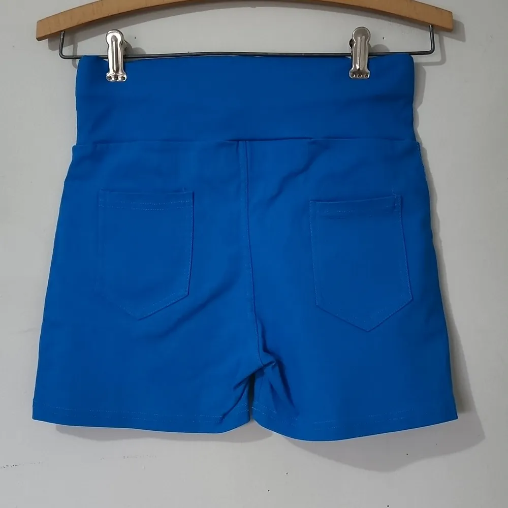 Super Stretchy Pull On Electric Blue Shorts Size undefined - Image 3