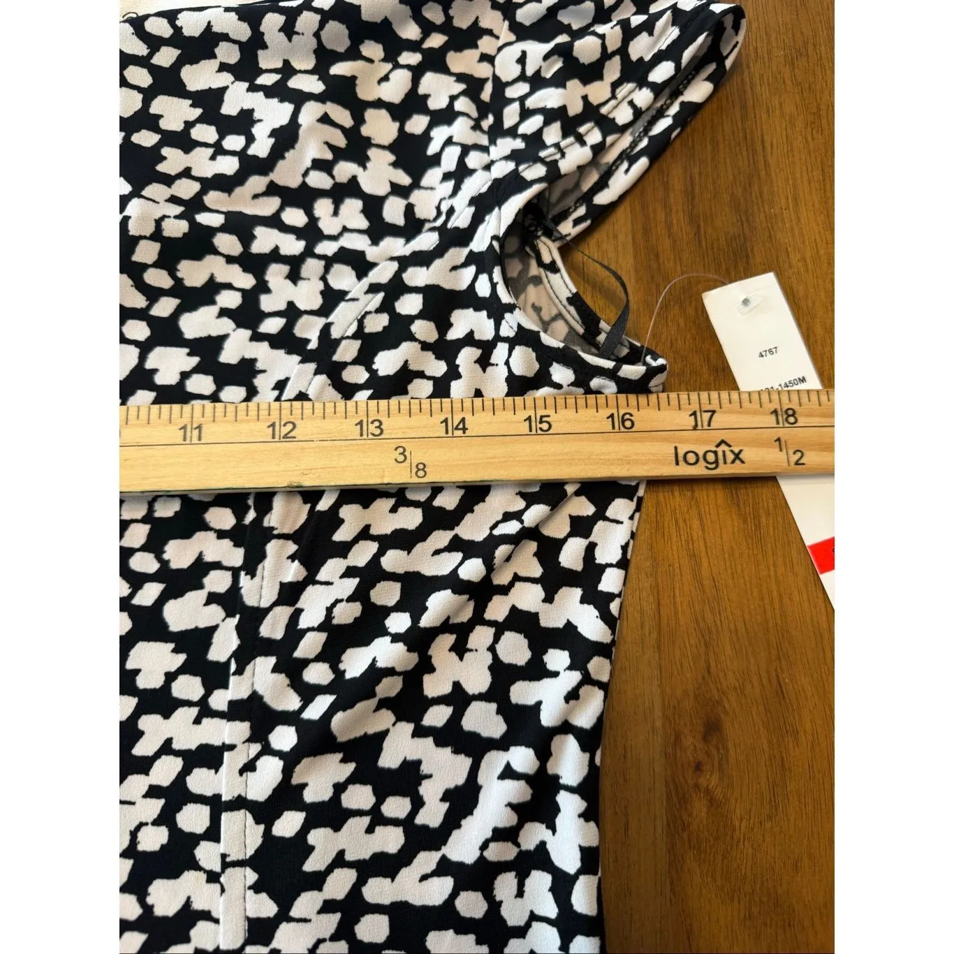 Women's Olivia Matthews Black White Fit And Flare Geometric Print Dress Size 10 - Image 5