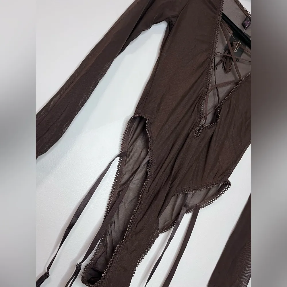 FREDERICKS OF HOLLYWOOD Lola Lee Mesh Sexy 1 Piece Teddy Lingerie NWT Size M - Image 3