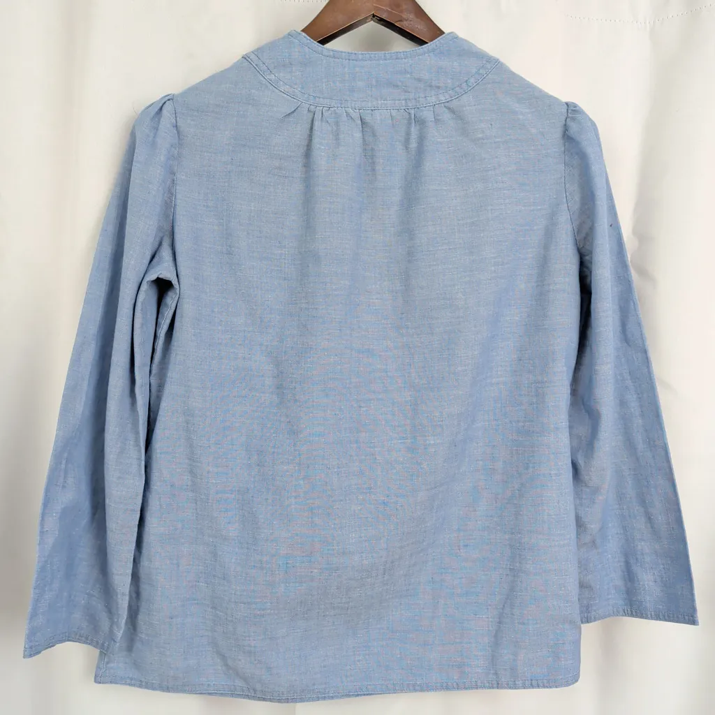70's Levi's Chambray Peasant Top - Image 5