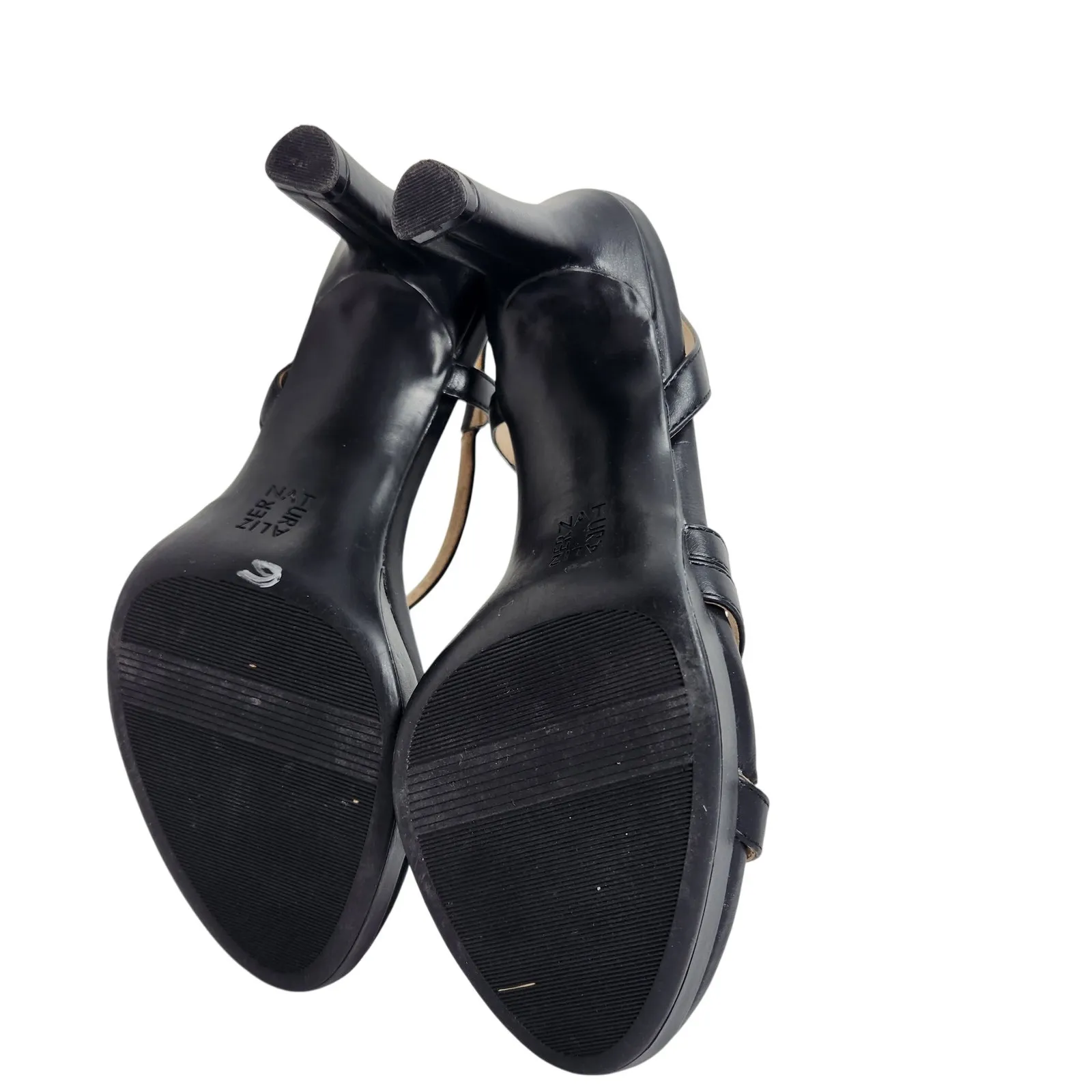 Naturalizer Brenta Faux Leather Dressy Slip On Strappy Sandals Black Size 10 M - Image 11