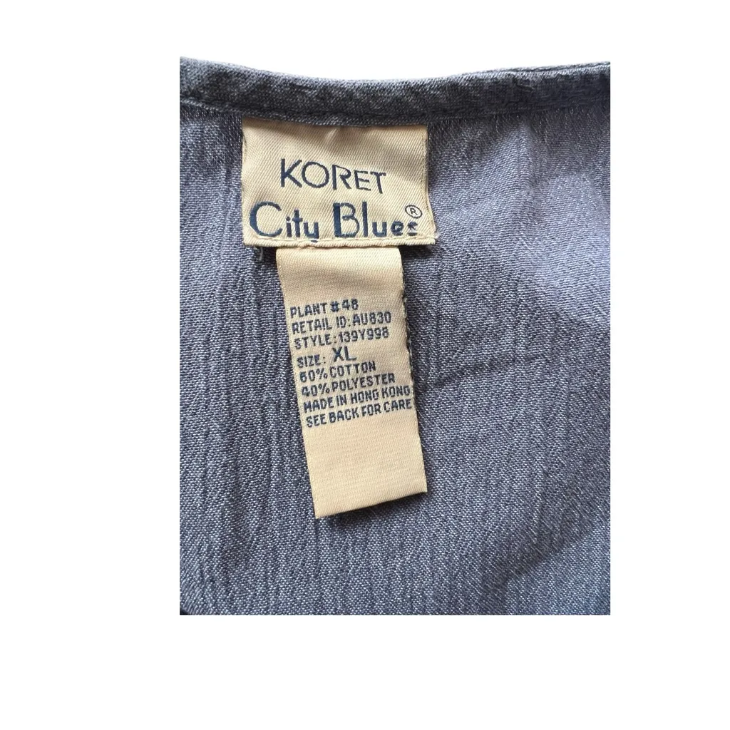Vtg. KORET City Blues Denim Blue Cotton Blend Maxi Jumper style dress. SZ. XL. - Image 5