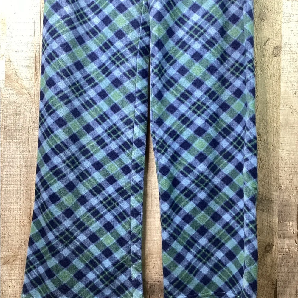B Sleepwear Sz Small Plaid Fleece Blue Sleep Pants Stretch Drawstring Wa… - Image 4