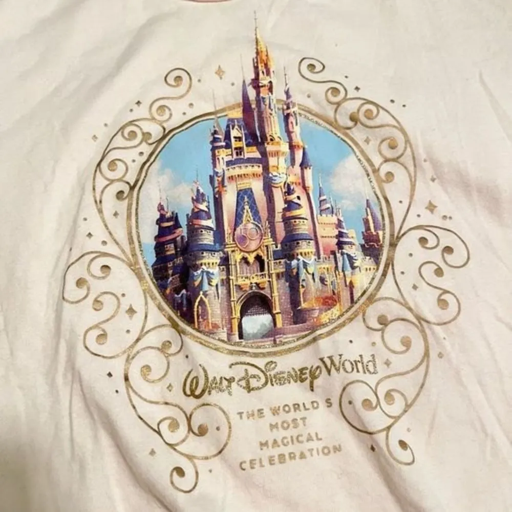 Walt Disney World 50th Anniversary Cinderella Castle Graphic T-Shirt Top Small - Image 4