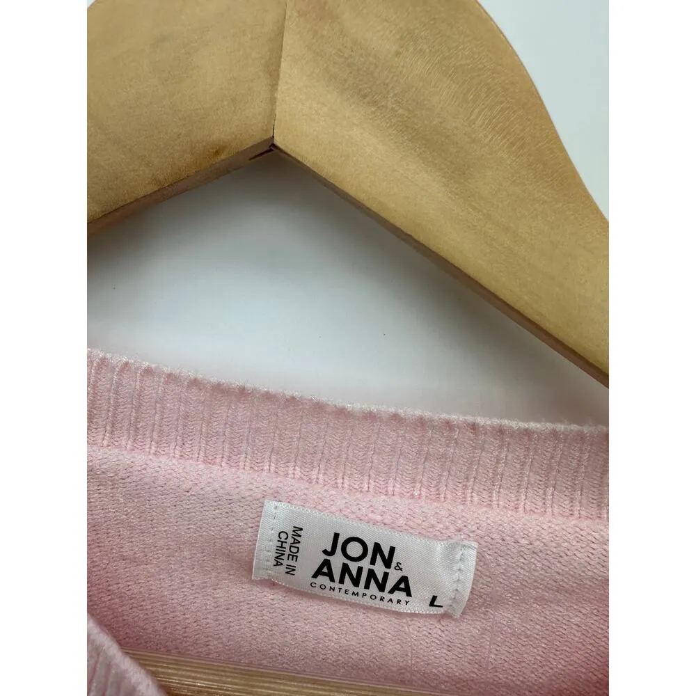 Jon & Anna Womens Light Pink Cardigan Sweater Size L NWT Coquette Pastel Preppy - Image 4