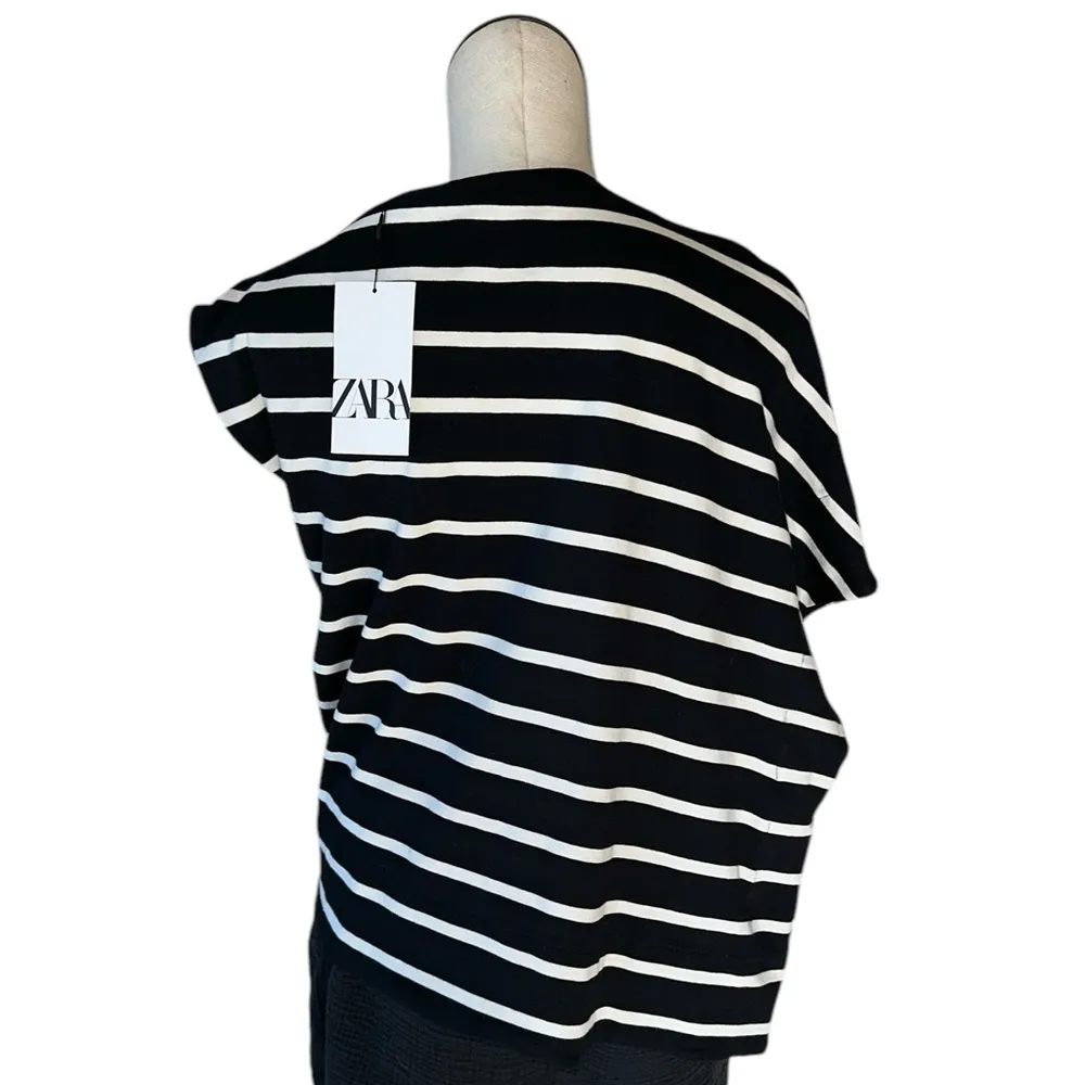 NWT ZARA ASYMMETRICAL STRIPED T-SHIRT - Image 6