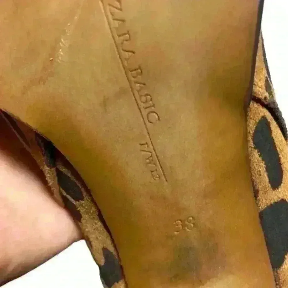 - Zara basic cheetah print‎ boots ankle length heeled   Sz 38(7.5) - Image 5