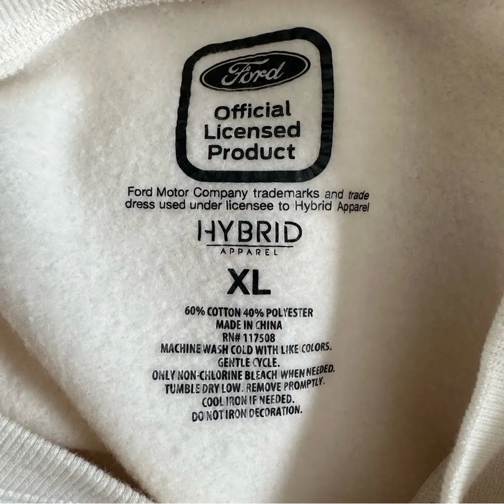 HYBRID Apparel Cream Official Licensed Blue Ford Bronco Crewneck Sweatshirt XL - Image 8