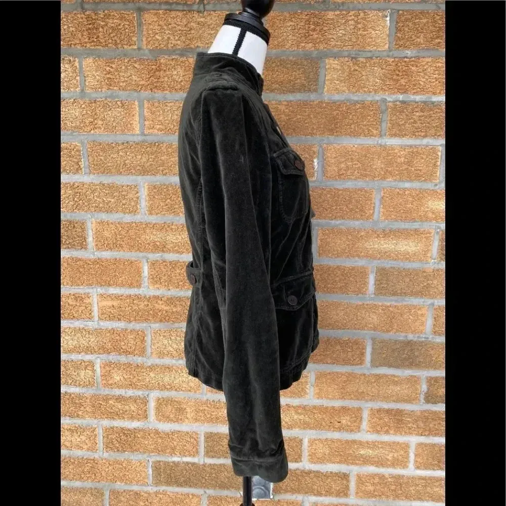 Emporio armani green velvet military jacket Sz 42 - Image 5