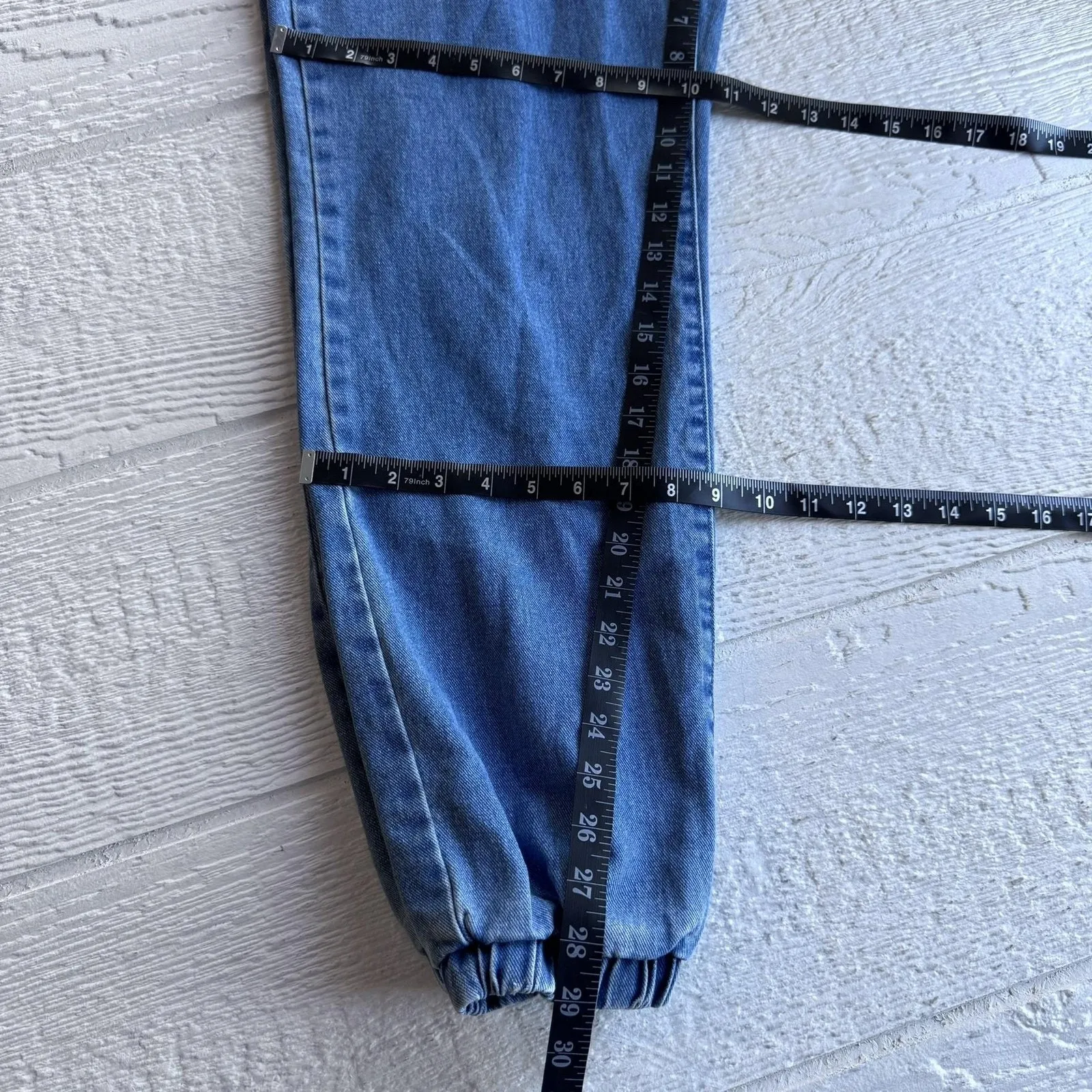 Missguided Jeans Womens 10 Blue High Rise Pleated Tapered Jogger Elastic Cuff - Image 8