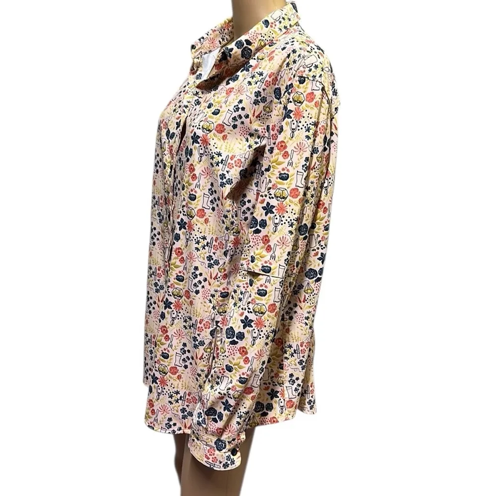 Duluth Button Up Heirloom Gardening Shirt UPF 50 + sun protection Zip Pocket XXL Orange - Image 4