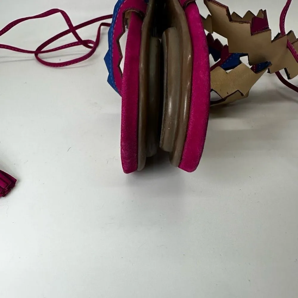 Schutz Leila Zig Zag Ankle Wrap Tassel Sandals - Image 8