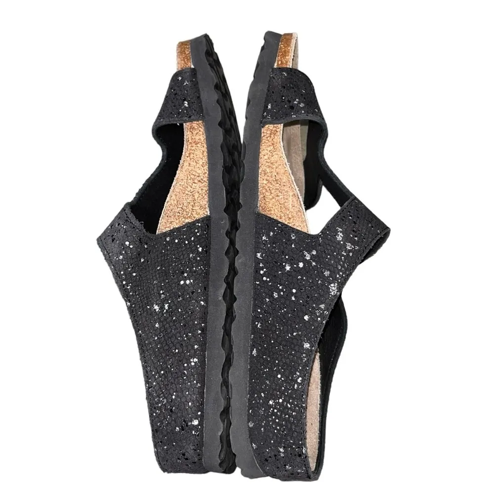 Papillio by Birkenstock Charlize & Silver Sparkle Sandals size 38 7 Black - Image 6
