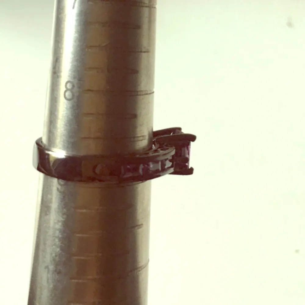 Black Purple Rhinestone Ring Cocktail Statement - Image 4