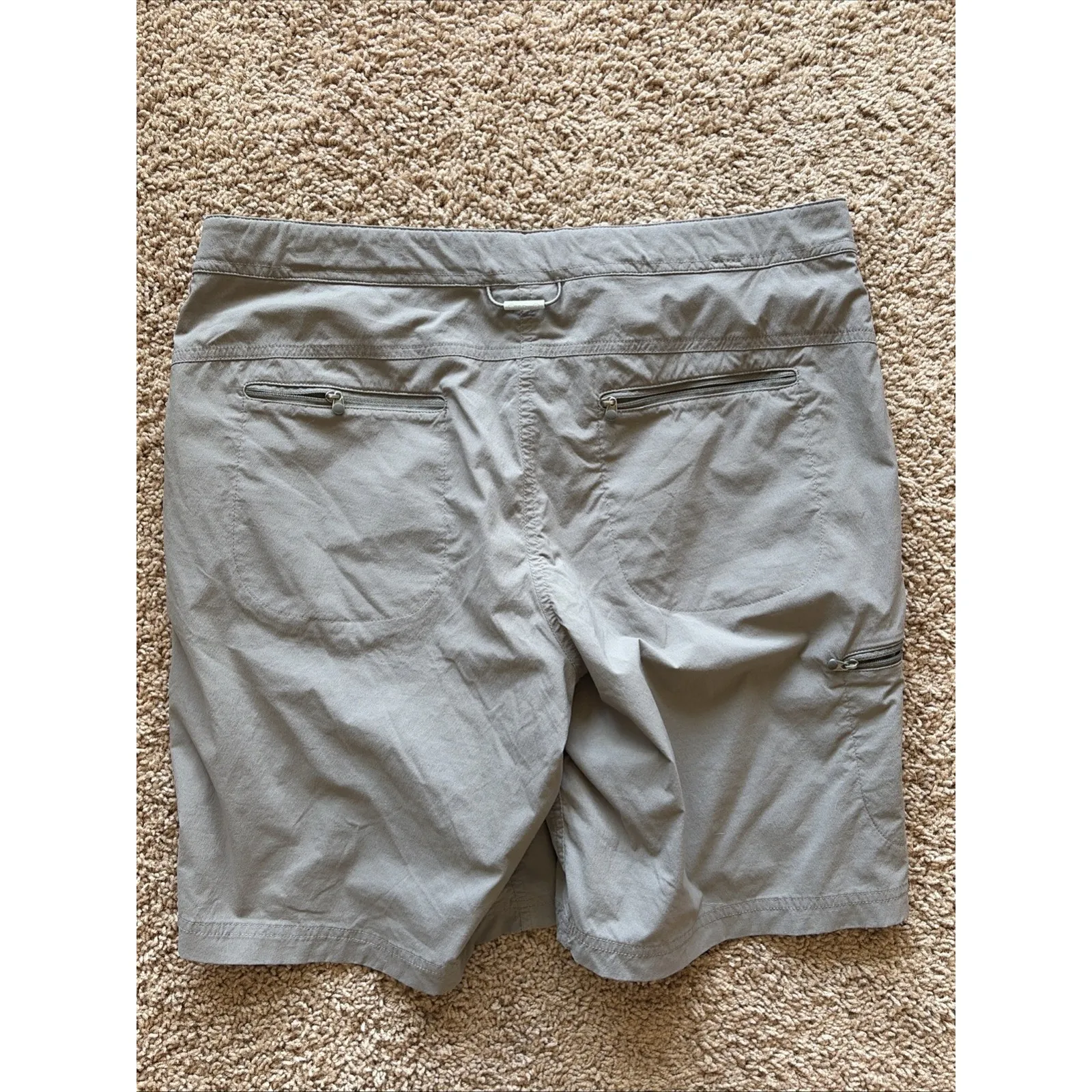 LL Bean Taupe Gray Grey Flat Front Nylon Spandex Outdoor Hiking Shorts Womens 14 - Image 5