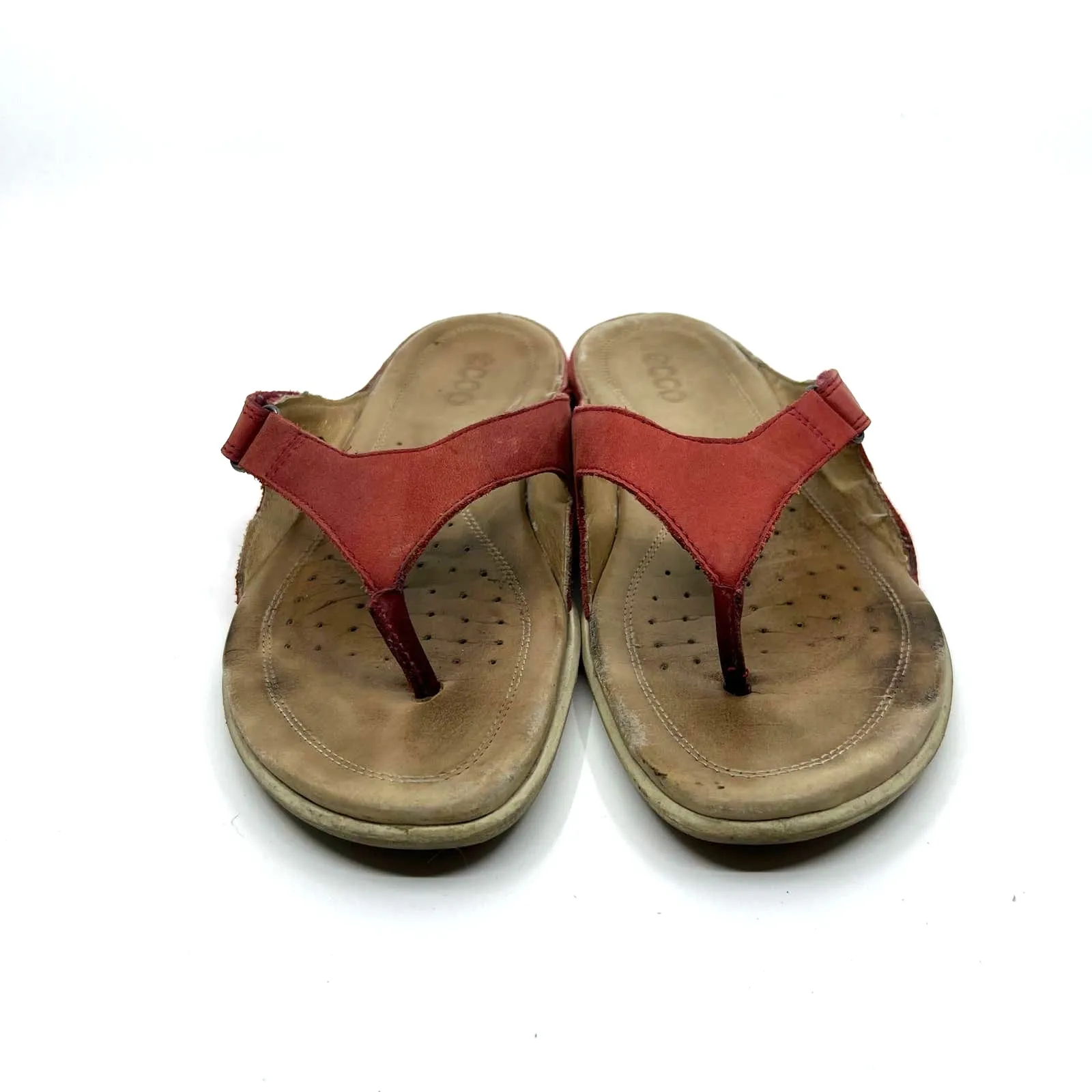 ECCO Comfortable Red Thong Sandals Women's 8.5 US - Image 4