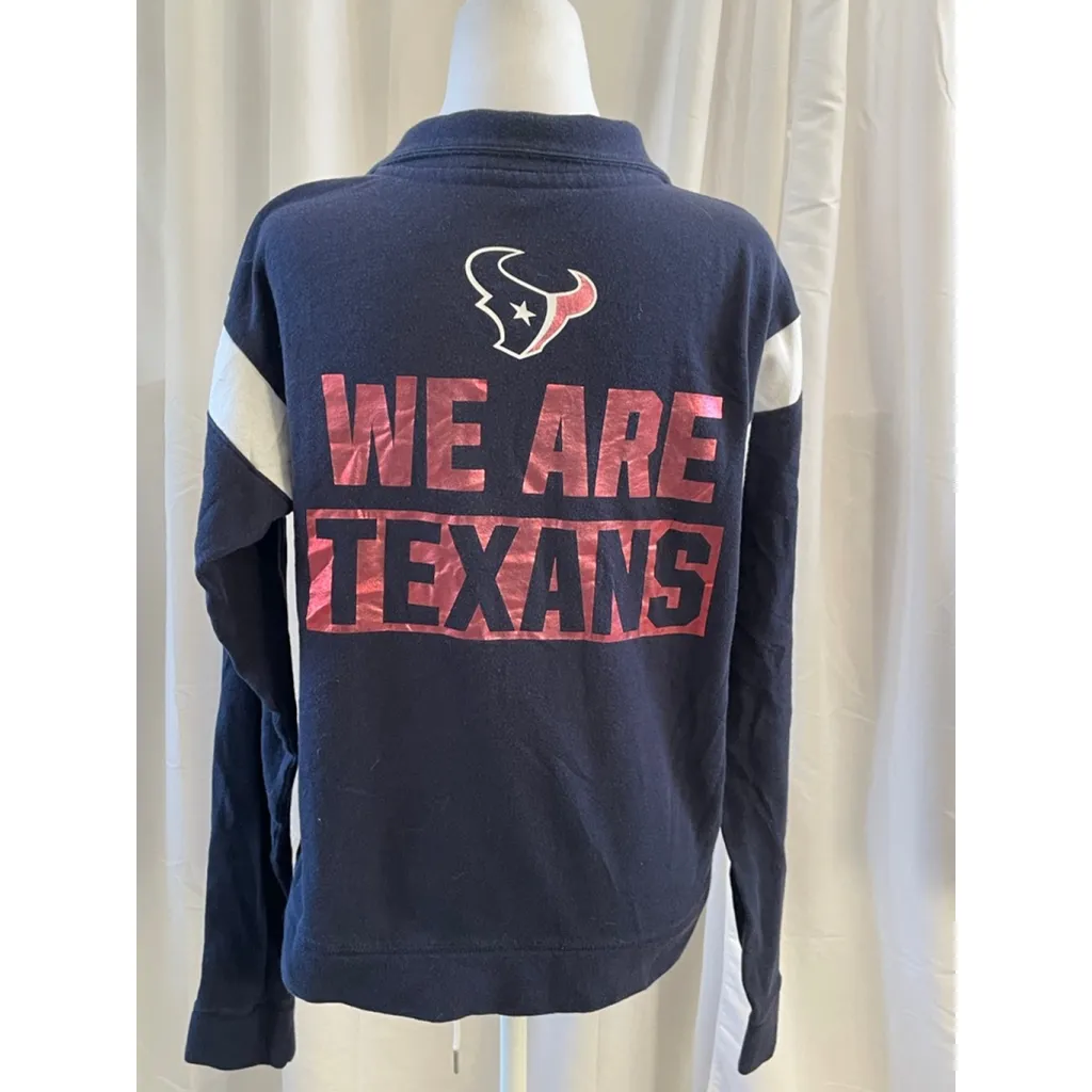 Women's PINK Victoria's Secret Houston Texans Sweatshirt SP Navy White - Image 2