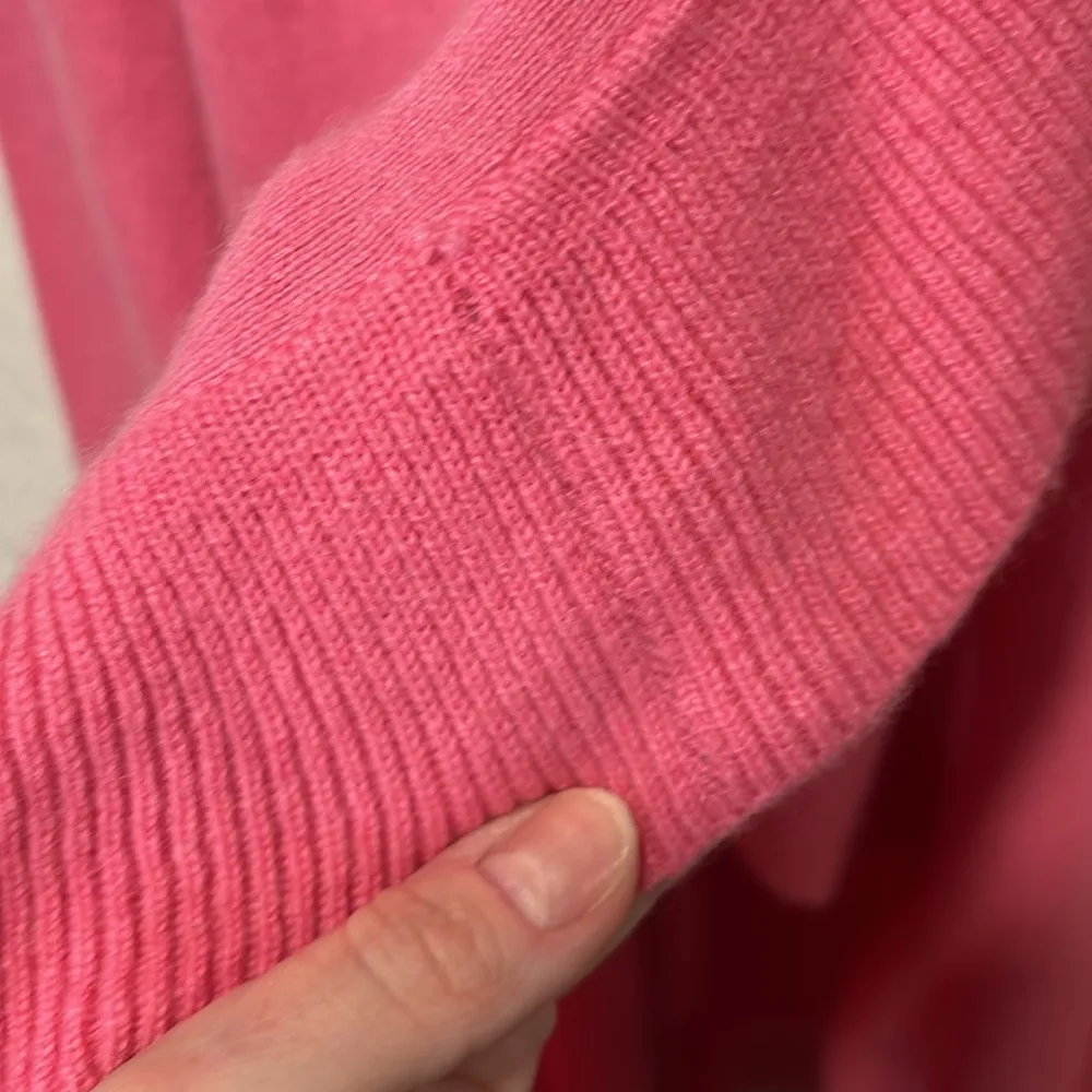 Lilly Pulitzer  Lindsay Cashmere Pink Ruffle Trim Sweater Cardigan Size Medium - Image 8