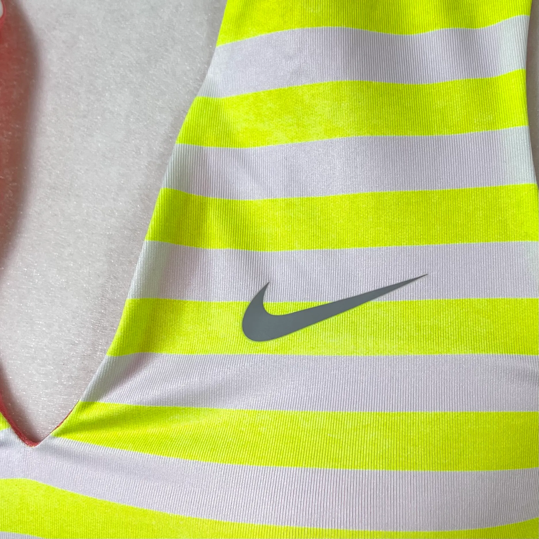 Nike Women's Pure Tennis Dri-Fit Yellow Striped Racerback Tank Top (Small) - Image 3
