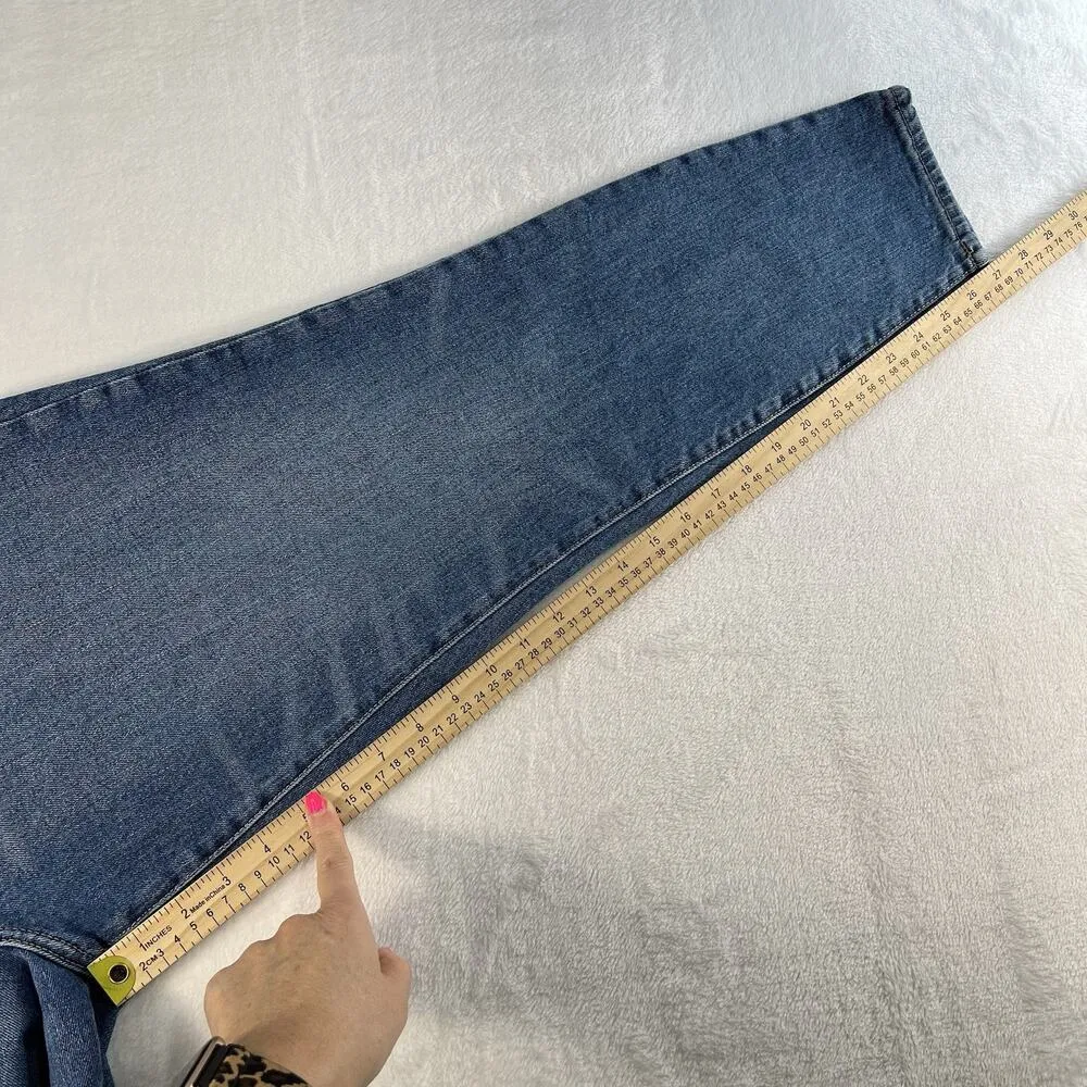 Old Navy Sz 12 Jeans O.G. Straight High Rise Secret Slim Pockets Margarita Blue - Image 12