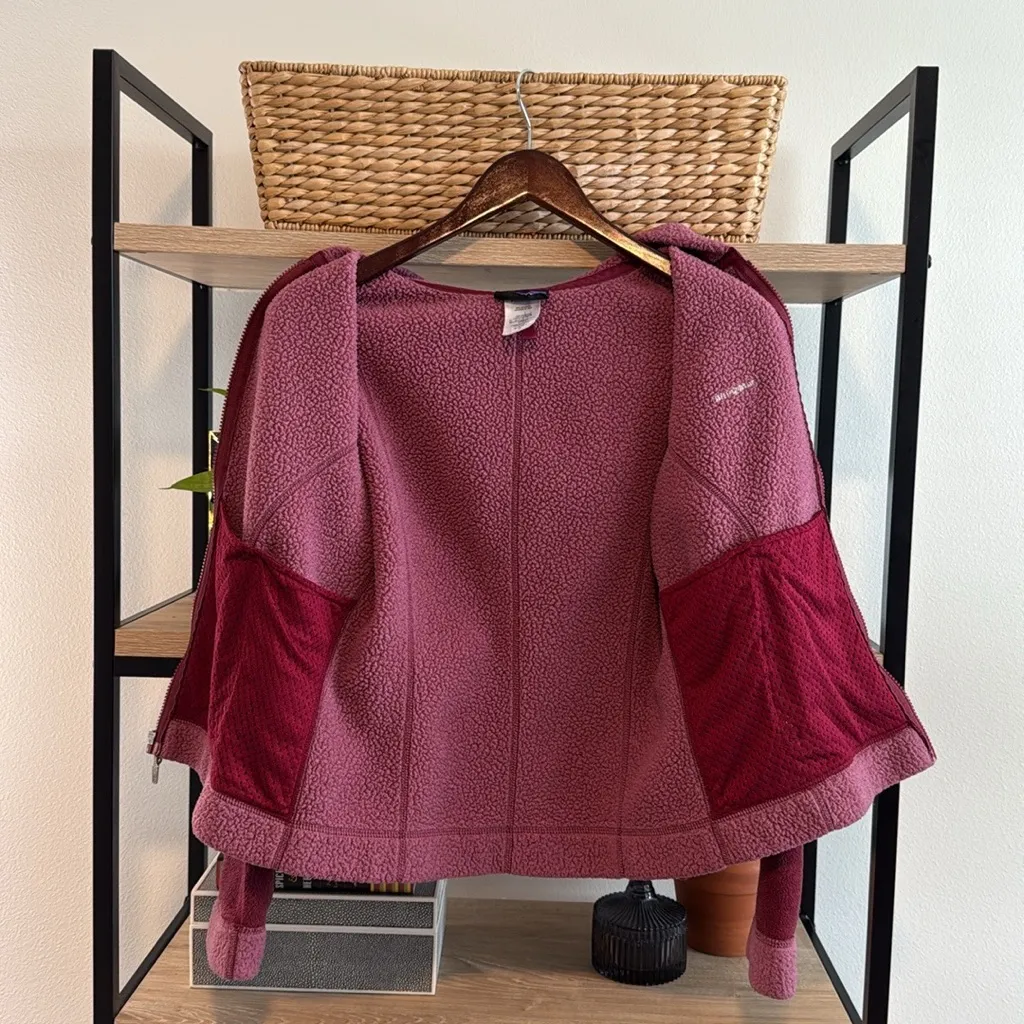 Patagonia Synchilla Fully Zipped Hooded Fleece Maroon & Pink Jacket, S - Image 8