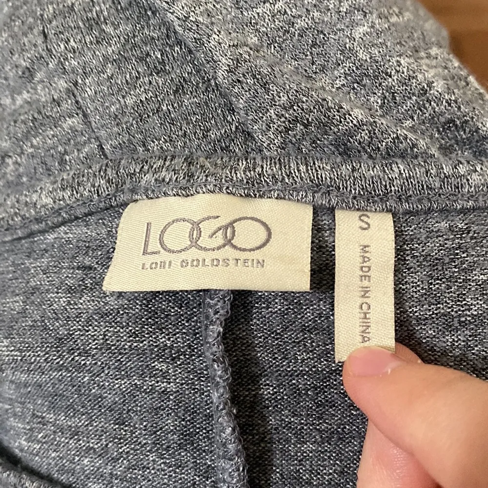 LOGO by Lori Goldstein Heather grey oversized boatneck 3/4 sleeve pockets sz S - Image 9