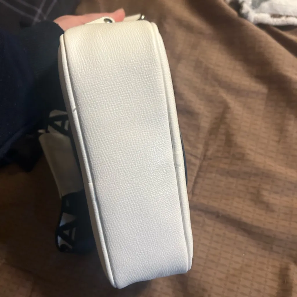 Karl Lagerfeld Paris Medallion Crossbody With Adjustable Strap White Bag - Image 6