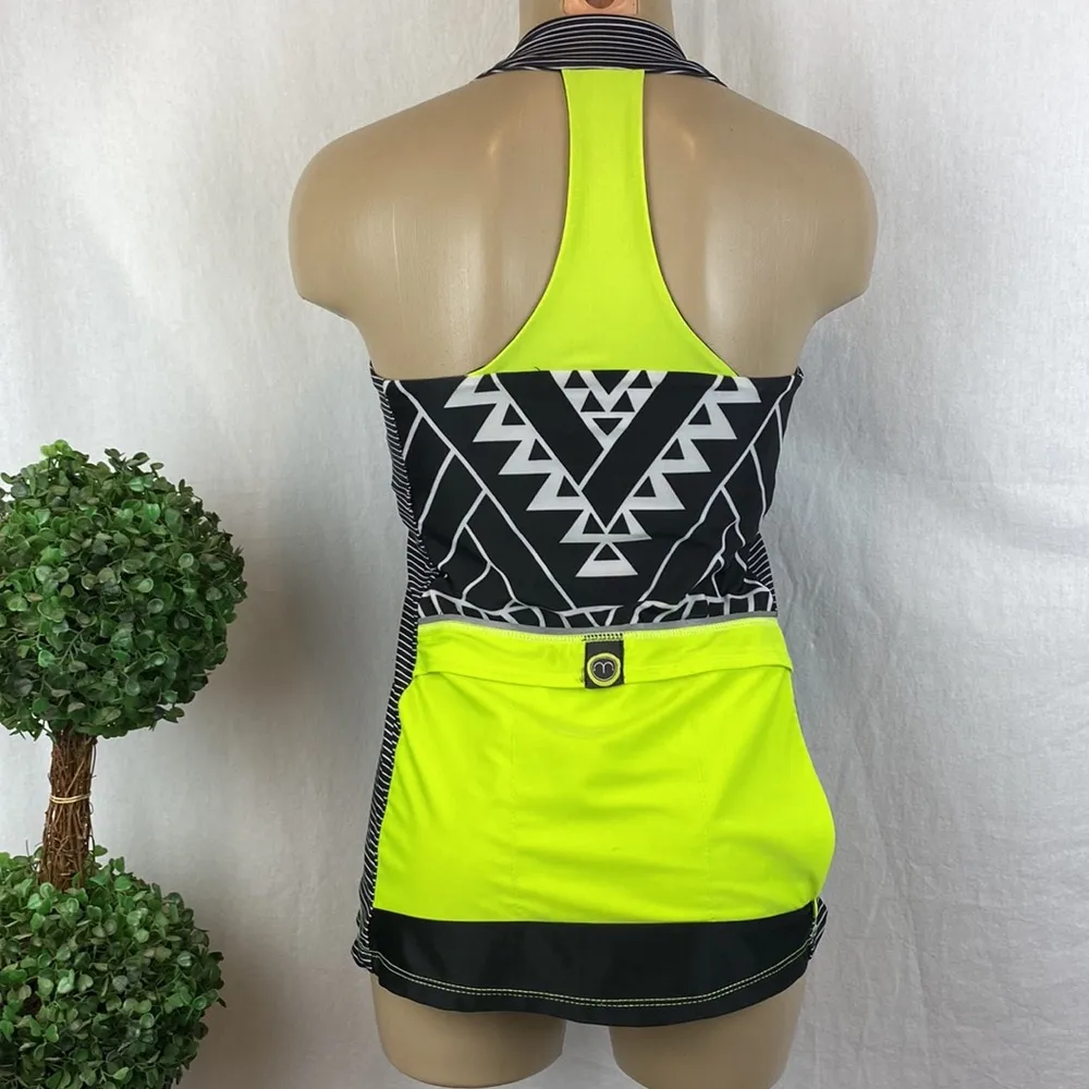 Moxie Cycling Graphic Print Sleeveless Sport Athletic Tank Top M Black Size M - Image 2