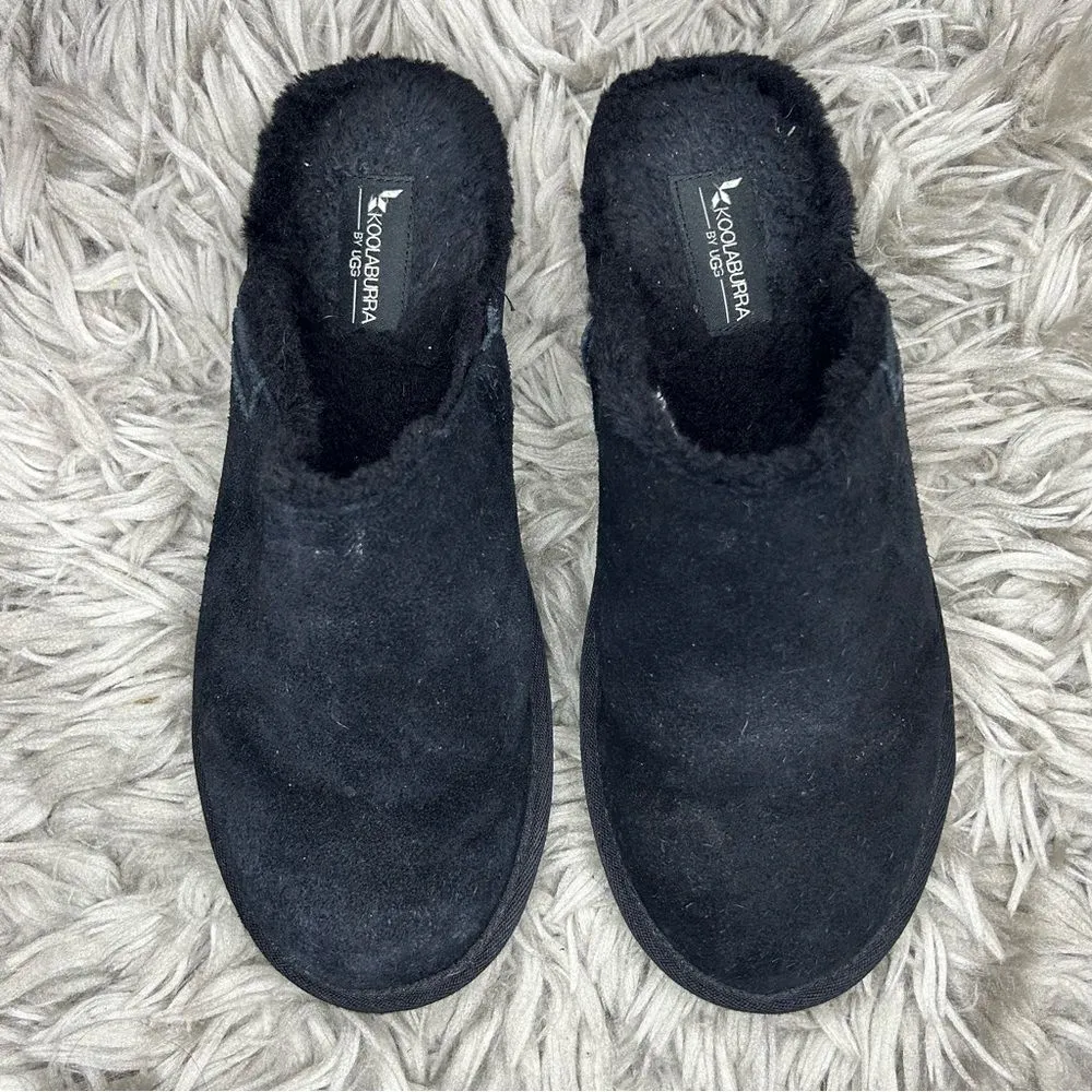 UGG Koolaburra Sonele black leather suede slip on slippers women’s shoe size 9 - Image 3