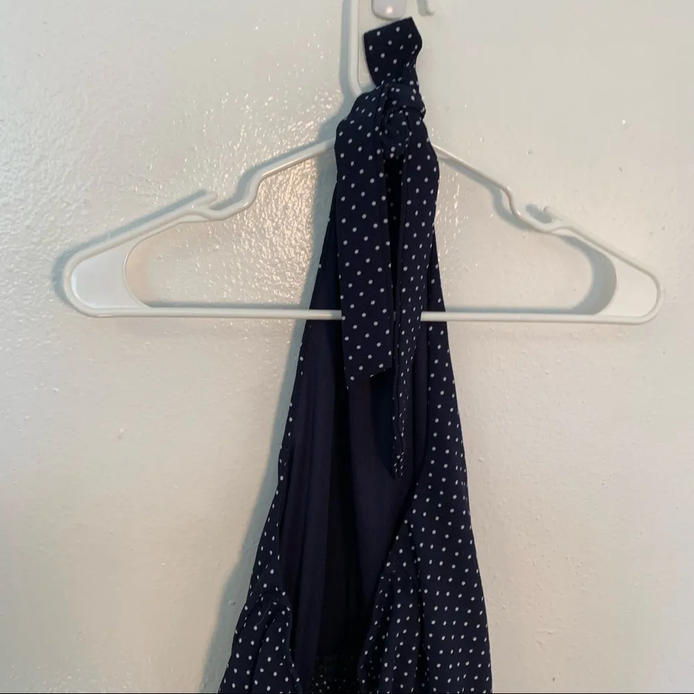 SUPERFOXX Halter Jumpsuit Navy White Polka Dot - Image 12