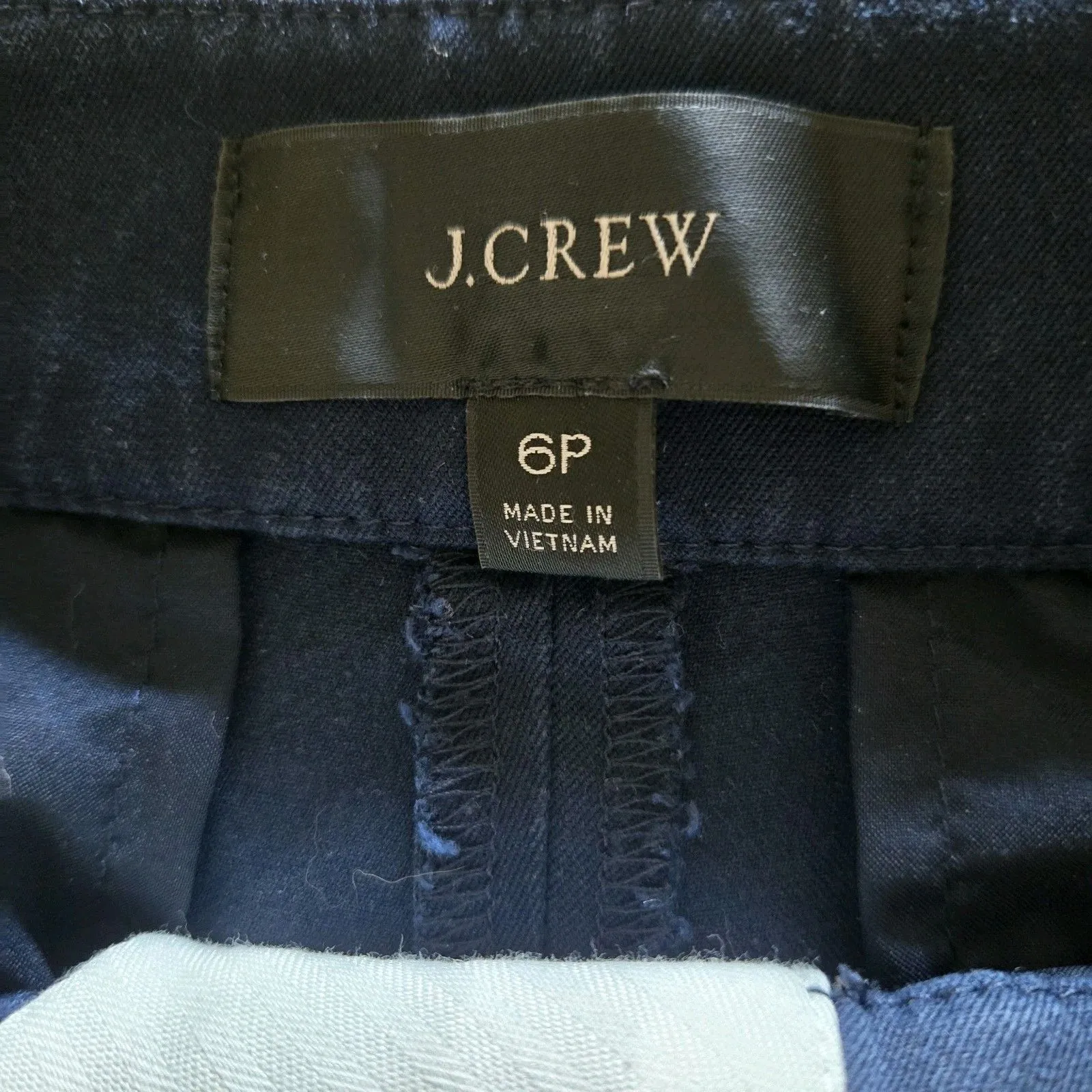 J.CREW Capri Pants Wide Leg Size 6P Navy Blue Dress Slacks Trousers Stretchy - Image 5