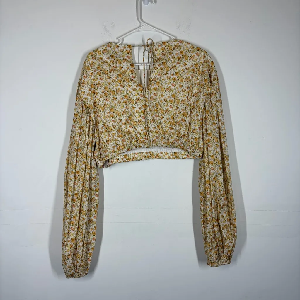 NWT Anthropologie Significant Other Puffed Sleeve Blouse Size US 10 Yellow - Image 6