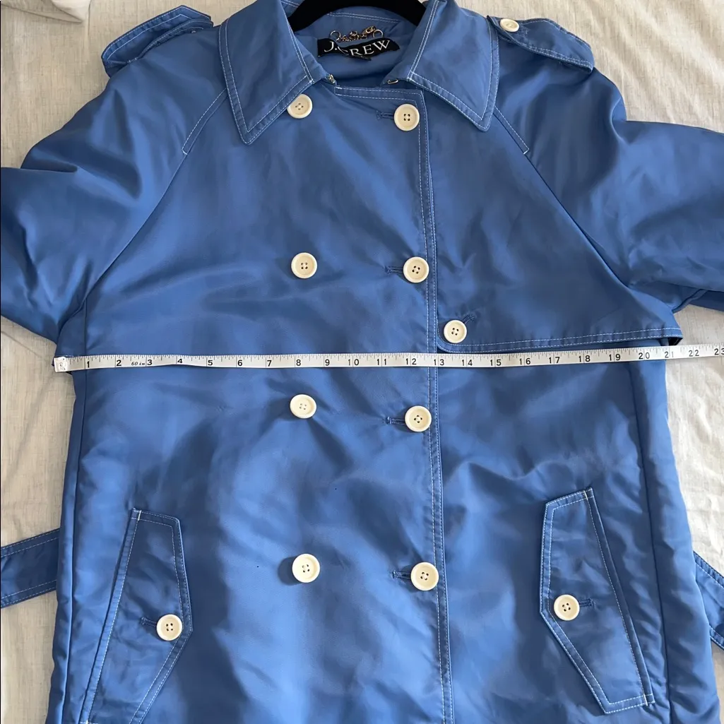 J. Crew Trench Coat Long Waterproof Lightweight Size 4 - Image 8