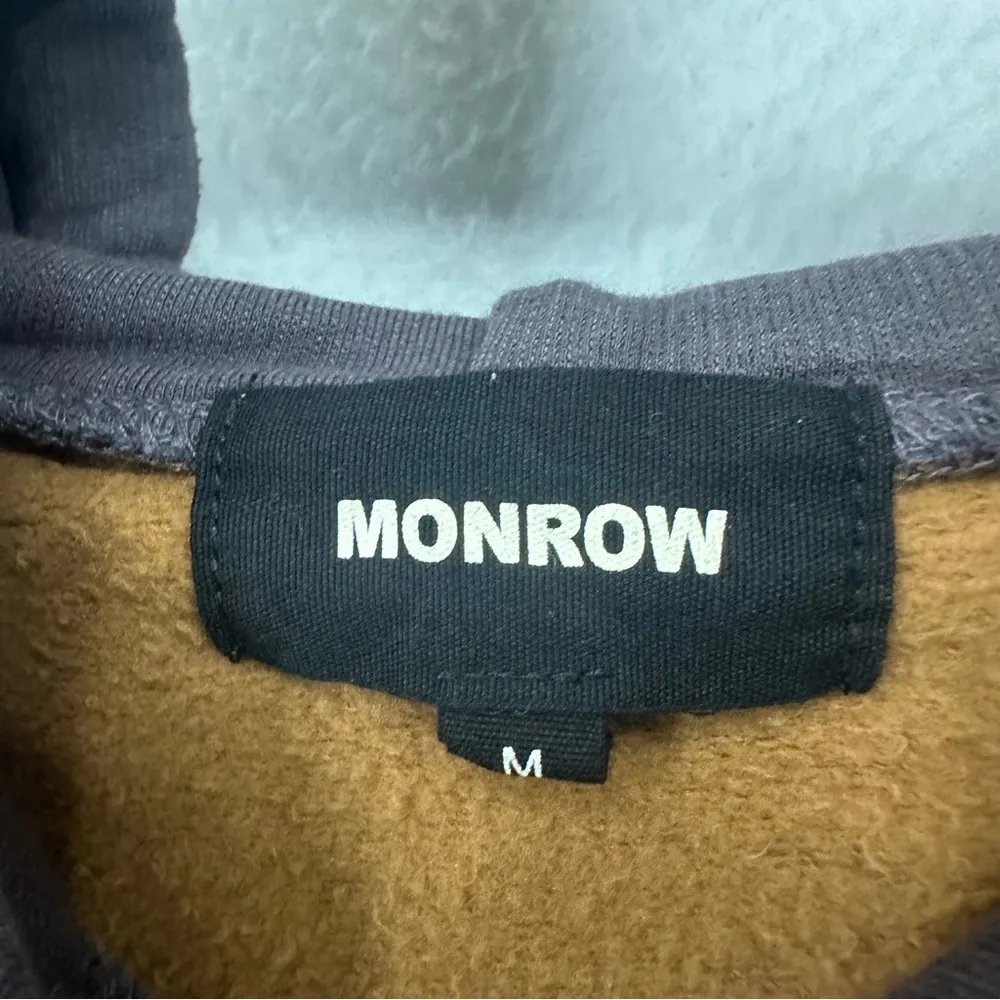 Monrow Cheetah Print Pullover Hoodie Womens Medium Grey - Image 3