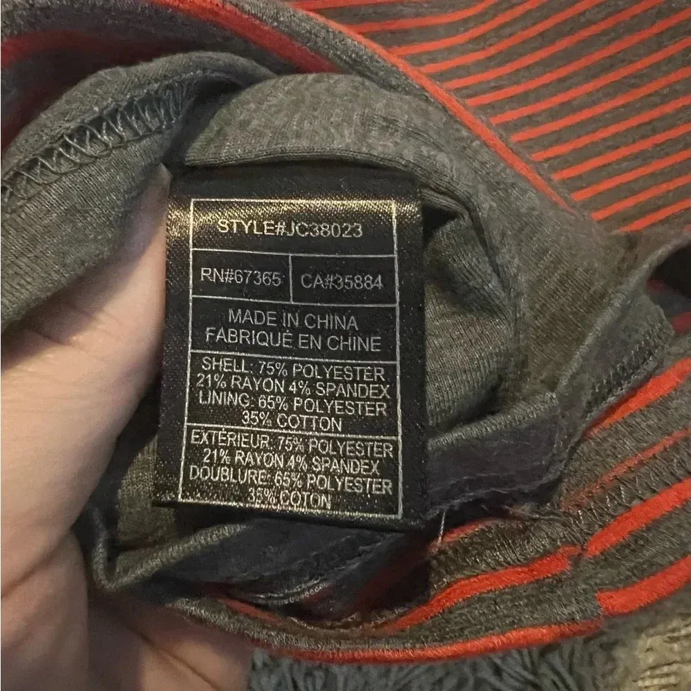 Jack by‎ BB Dakota Red Gray Striped Shift Dress Size Small new with tags - Image 3