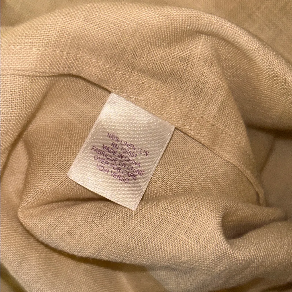 Calypso St. Barth Size L Beige Linen Dress with Sequined Neckline - Image 11