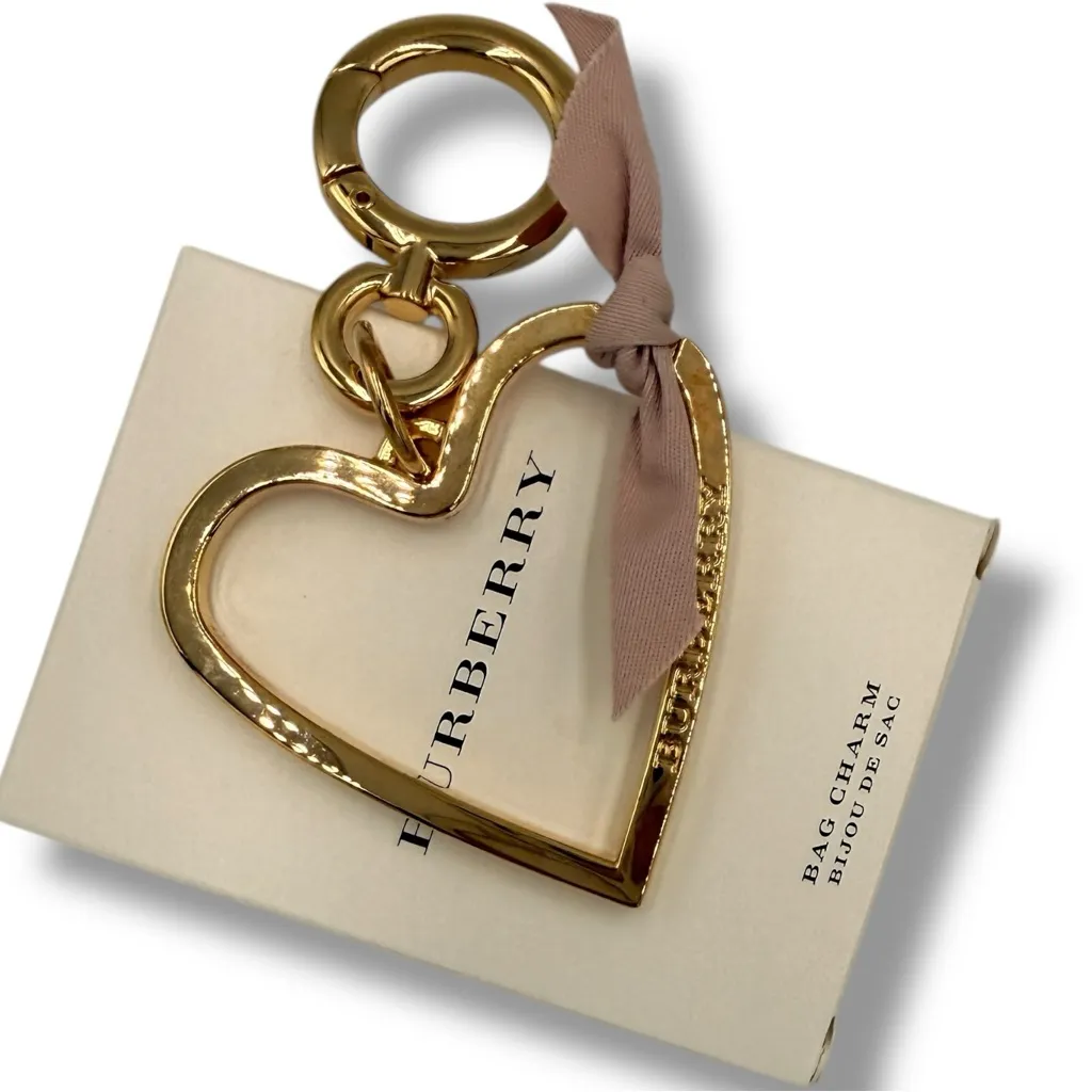 Burberry Heart Bag Charm – Gold Tone - Image 8