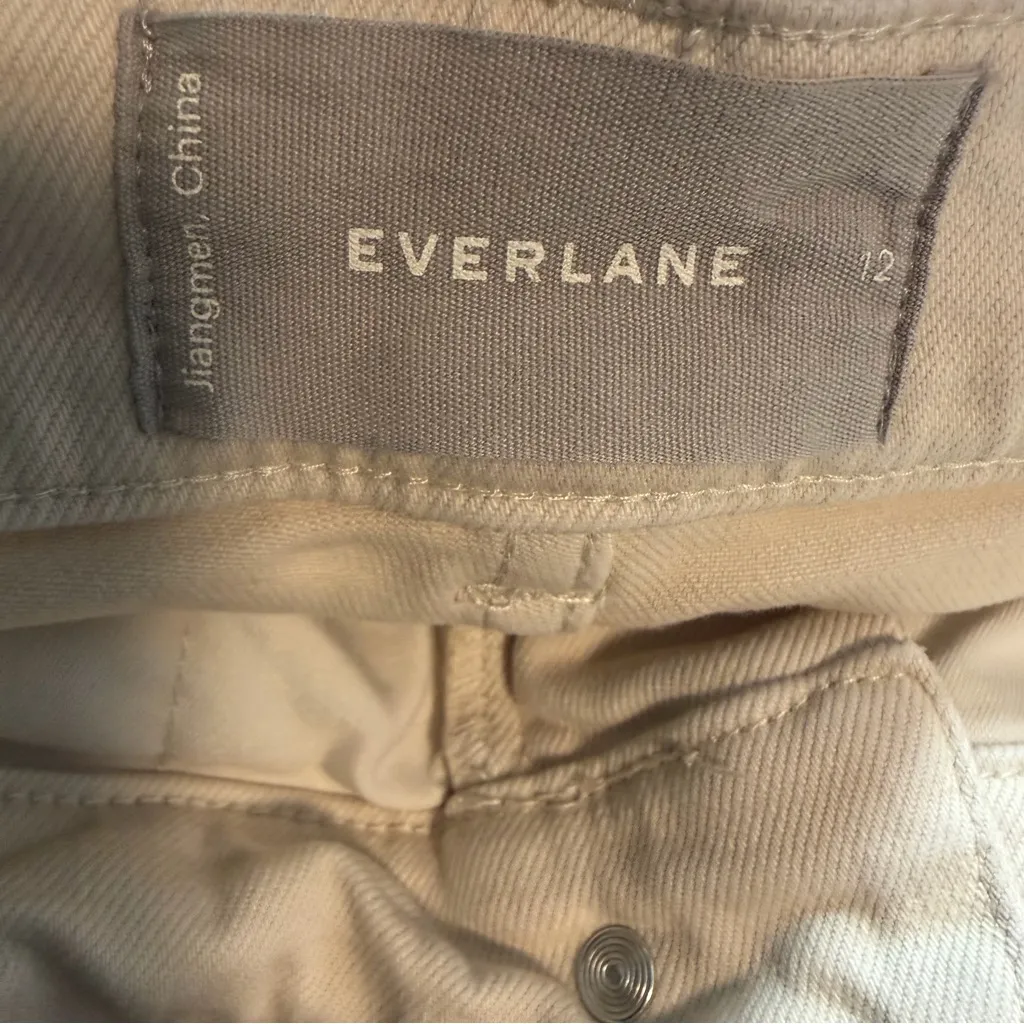 Everlane The Straight Leg Crop Cropped Regular High Rise jeans Ivory Beige 12 - Image 5