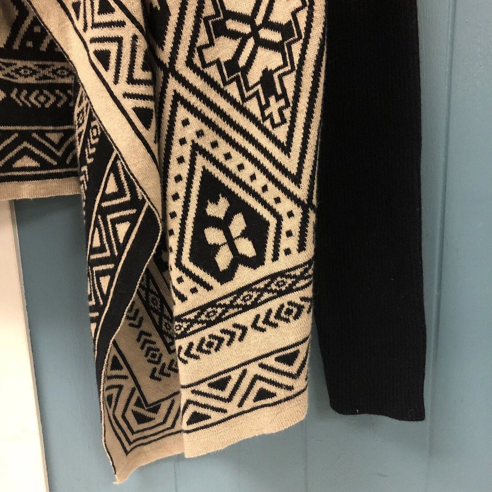 Lucky Brand Southwest Open Front Cardigan Long Line Aztec Waterfall Sweater SZ M - Image 6