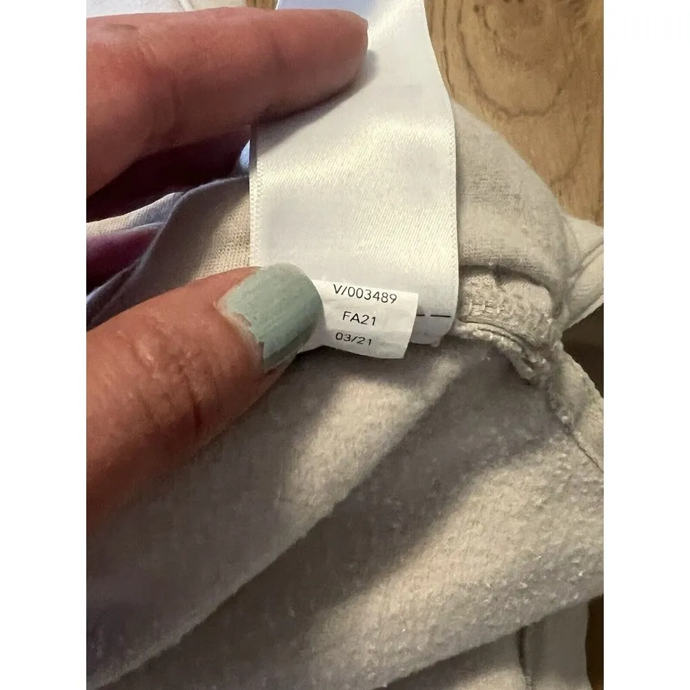 Athleta Retroplush Crewneck Sweatshirt Women Size Medium Beige Preppy Athleisure - Image 14