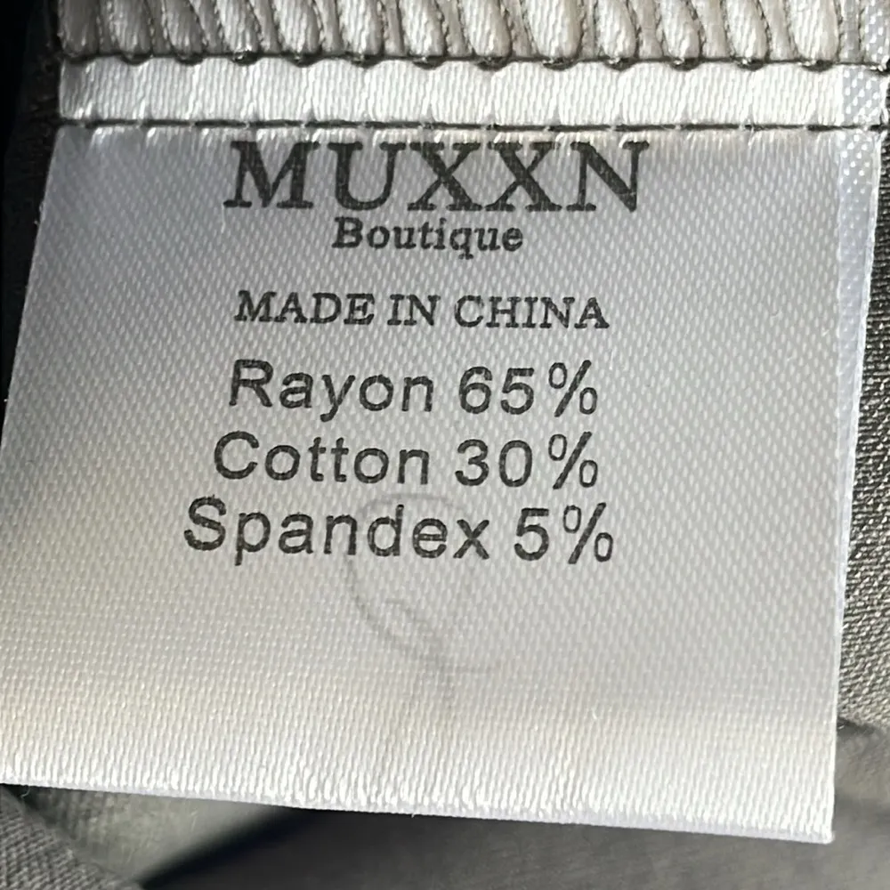 MUXXN Grey 1950s Vintage 3/4 Sleeve Elegant Collar Belted Dress Gray Size M - Image 9