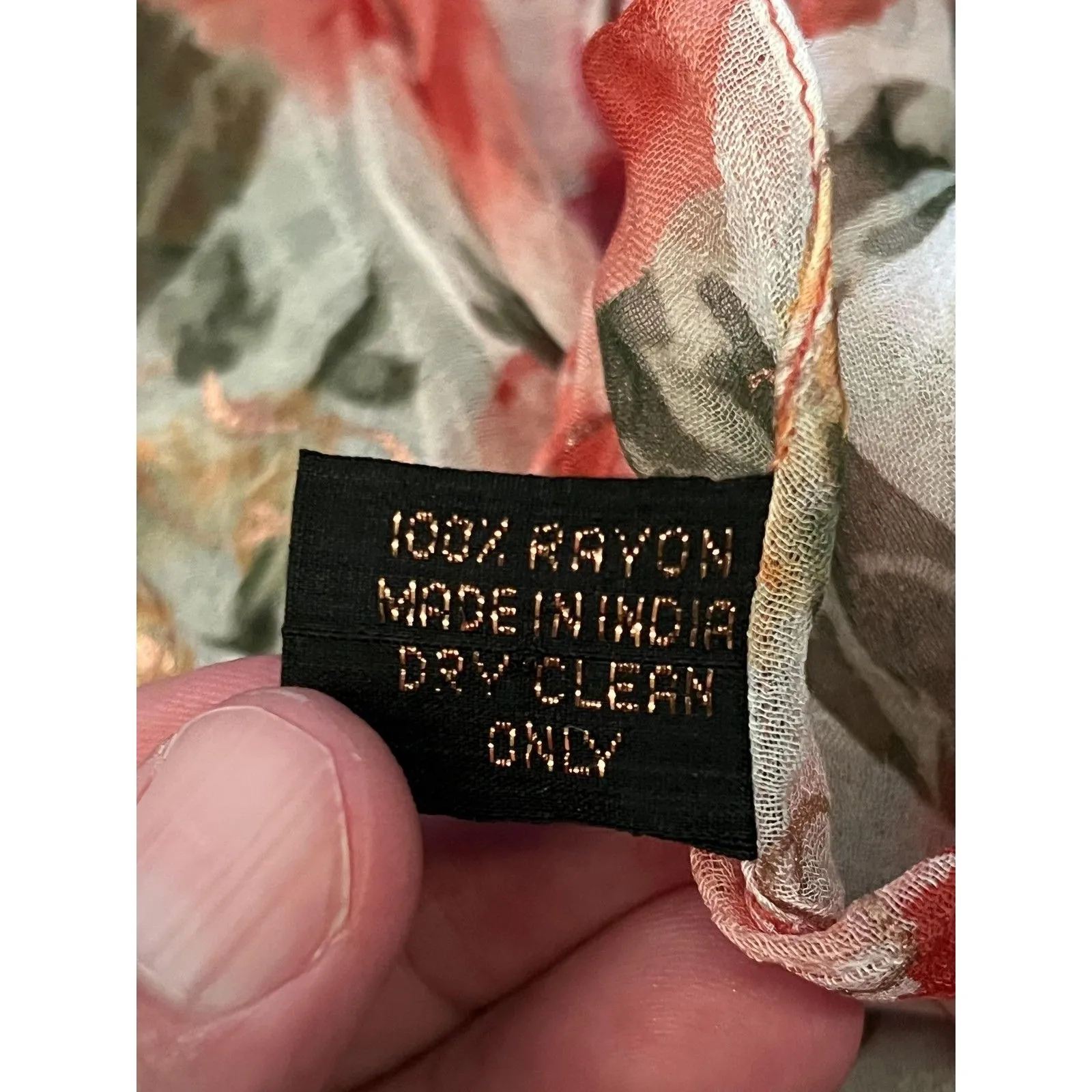 A. Brod Fashion Scarf Womens One Size Floral Sheer Crinkle Gold Metallic - Image 6