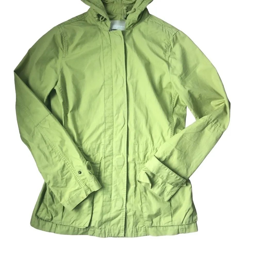 Banana Republic Shirty Hoodie Jacket Sz. XS Full Zip/Snap Apple Green Casual - Image 2